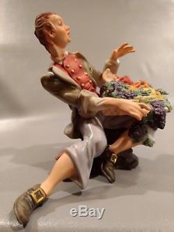 Rare Townsman W Produceorig. Boxvatican Nativity Franklin Mint Fine Porcelain