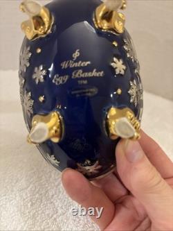 Rare Vintage Franklin Mint Fabergé Winter Egg Basket With Eggs -Excellent Shape
