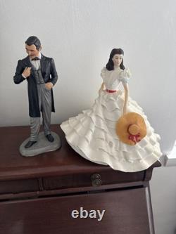 Rhett Butler And Scarlett O'Hara Franklin Mint painted Porcelin Figurines