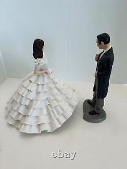 Rhett Butler And Scarlett O'Hara Franklin Mint painted Porcelin Figurines