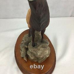 Rocky Mountain Elk Figurine Porcelain 1986 Franklin Mint Statue Wildlife withbase