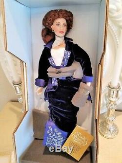 Rose Titanic Flying Scene Blue Velvet Dress 18 PORCELAIN Doll by Franklin Mint