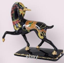Russian Laquer Hand Painted Porcelains Unicorn 1991 Franklin Mint Collection