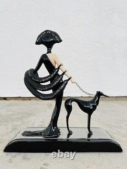 STUNNING! House of Erte Fine Porcelain Symphony in Black Figurine Signed