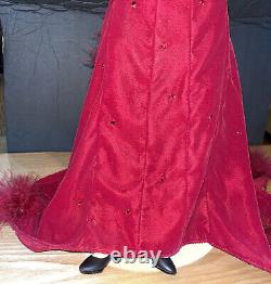 Scarlet O'Hara Scarlets Shame Franklin Mint Beautiful Doll With Stand Red Velvet