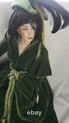 Scarlett O'Hara In Green Drapery Dress Franklin Porcelain Heirloom 22 Doll
