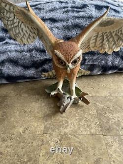 Screech Owl Porcelain Figurine by George McMonigle Franklin Mint 1990 with Base