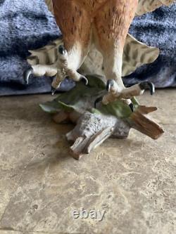 Screech Owl Porcelain Figurine by George McMonigle Franklin Mint 1990 with Base