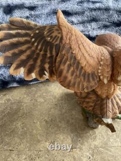 Screech Owl Porcelain Figurine by George McMonigle Franklin Mint 1990 with Base