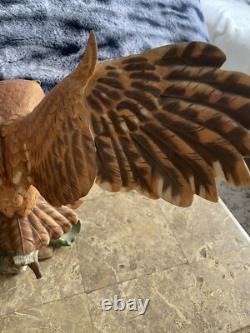 Screech Owl Porcelain Figurine by George McMonigle Franklin Mint 1990 with Base