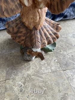 Screech Owl Porcelain Figurine by George McMonigle Franklin Mint 1990 with Base