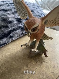 Screech Owl Porcelain Figurine by George McMonigle Franklin Mint 1990 with Base