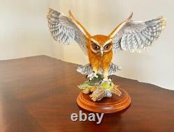 Screech Owl vintage porcelain George McMonigle Franklin Mint 1990