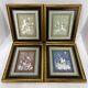 Set Of 4 Franklin Mint Framed Porcelain Natures Four Seasons Plaques 1977