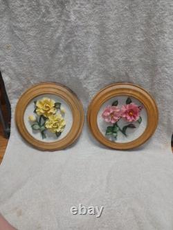 Set Of 5 Roses Of Capodimonte Collection Plates- Franklin Mint Heritage
