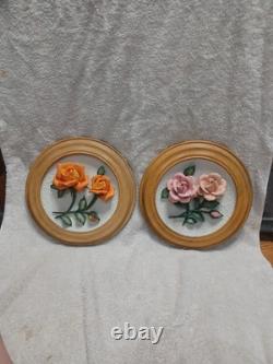 Set Of 5 Roses Of Capodimonte Collection Plates- Franklin Mint Heritage