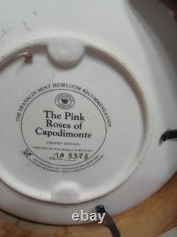 Set Of 5 Roses Of Capodimonte Collection Plates- Franklin Mint Heritage