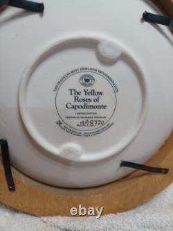 Set Of 5 Roses Of Capodimonte Collection Plates- Franklin Mint Heritage