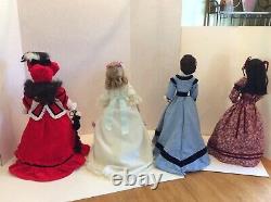 Set Of Franklin Heirloom Porcelain Little Women Dolls Jo Amy Meg Beth Preowned