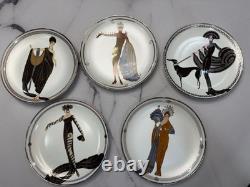 Set of 5 House of Erte Franklin Mint Art Deco Limited Edition Collector Plates