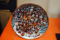 Set of 6 Franklin Mint Heirloom Collector Dog Plates by Bill Bell