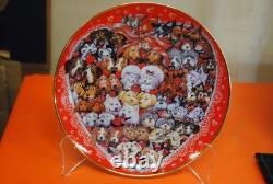 Set of 6 Franklin Mint Heirloom Collector Dog Plates by Bill Bell