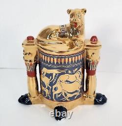 Set of 9 Treasures of Tutankhamun Figurines Franklin Mint Gold Painted King Tut