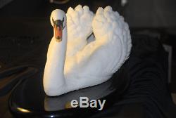 Silent-Swan-White-Bisque-Porcelain-Sculpture-Franklin-Mint-1983-RARE