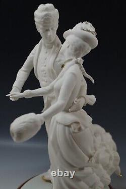 Skating In The Park Couple In Love 1986 Franklin Mint Bisque Porcelain Sculpture