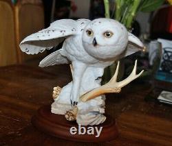 Snowy Owl Porcelain Sculpture The Franklin Mint By George Mcmonigle 1989
