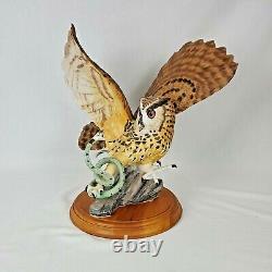 Spectacular Large Franklin Mint EAGLE OWL Porcelain Figurine