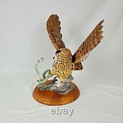 Spectacular Large Franklin Mint EAGLE OWL Porcelain Figurine