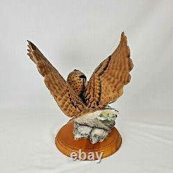 Spectacular Large Franklin Mint EAGLE OWL Porcelain Figurine