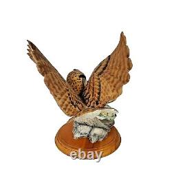Spectacular Large Franklin Mint EAGLE OWL Porcelain Figurine