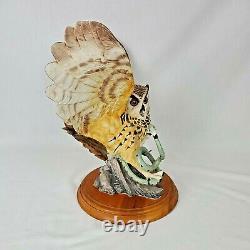 Spectacular Large Franklin Mint EAGLE OWL Porcelain Figurine