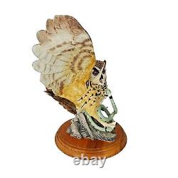 Spectacular Large Franklin Mint EAGLE OWL Porcelain Figurine