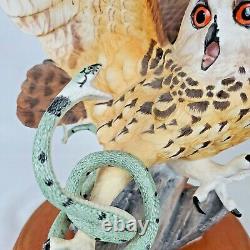 Spectacular Large Franklin Mint EAGLE OWL Porcelain Figurine