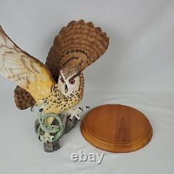 Spectacular Large Franklin Mint EAGLE OWL Porcelain Figurine