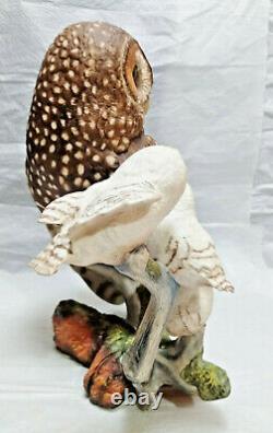 Spotted Owl and Owlets Figurine by Franklin Mint