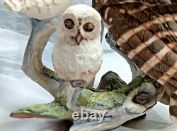 Spotted Owl and Owlets Figurine by Franklin Mint