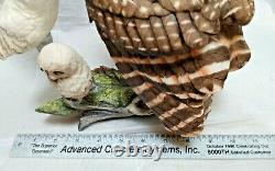 Spotted Owl and Owlets Figurine by Franklin Mint