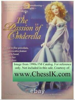 Stunning Franklin Mint Passion of Cinderella Porcelain Doll 17 with Box, Crown