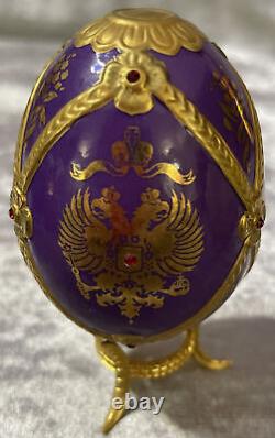 TFM The Franklin Mint Faberge Imperial Porcelain Jeweled Eggs withStands Set Of 6