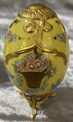 TFM The Franklin Mint Faberge Imperial Porcelain Jeweled Eggs withStands Set Of 6