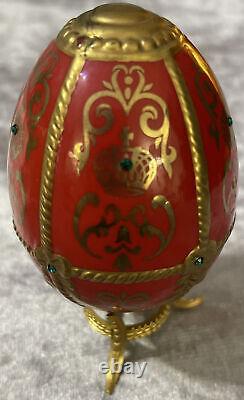 TFM The Franklin Mint Faberge Imperial Porcelain Jeweled Eggs withStands Set Of 6