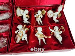 THE HERALDING ANGELS Christmas Ornaments 2 Sets of 18 Total Franklin Mint Gianni