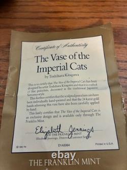 THE VASE OF THE IMPERIAL CATS BY TOSHIIHARU KITAGAWA WithPAPERWORK FRANKLIN MINT