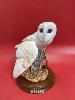The Barn Owl 1987 Hand Painted Porcelain Figurine George McMonigle Franklin Mint