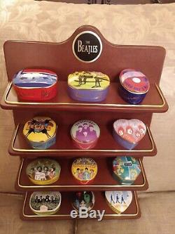 The Beatles Franklin Mint Porcelain Music Box Collection 1992 with wood stand