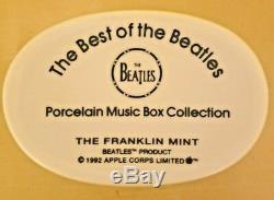 The Beatles The Franklin Mint Porcelain Music Box Collection 1992 Wood Stand